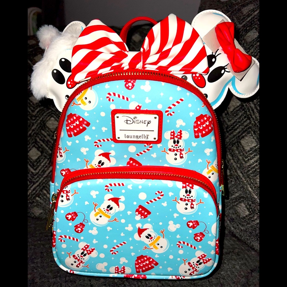Loungefly Mickey Minnie snowman with ears